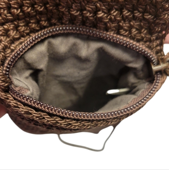 Brown Crochet Crossbody Bag - Picture 2 of 4